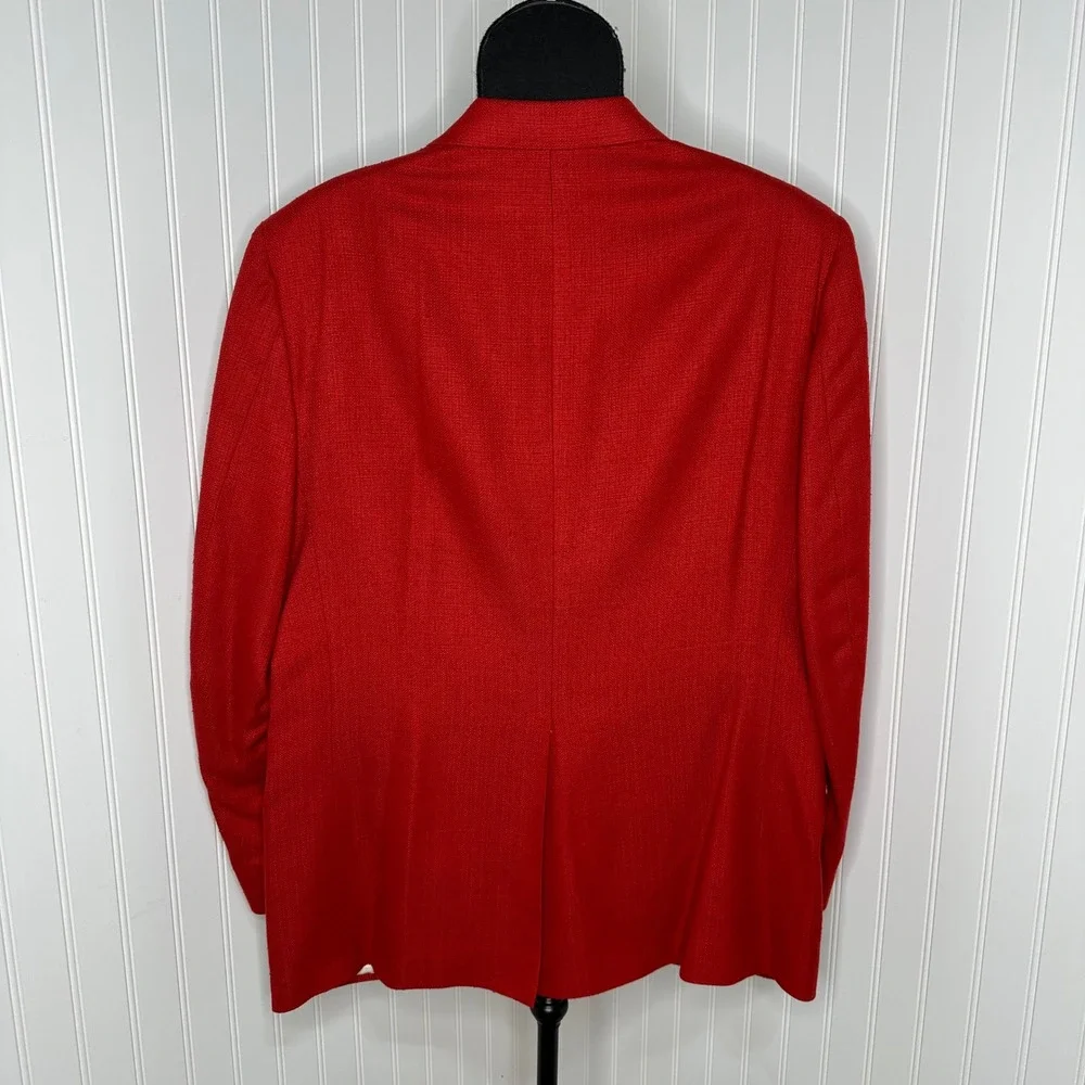 Vtg Laughton Hunter Red Blazer Sport Coat Suit Jacket Textured 2 Button Mens 44